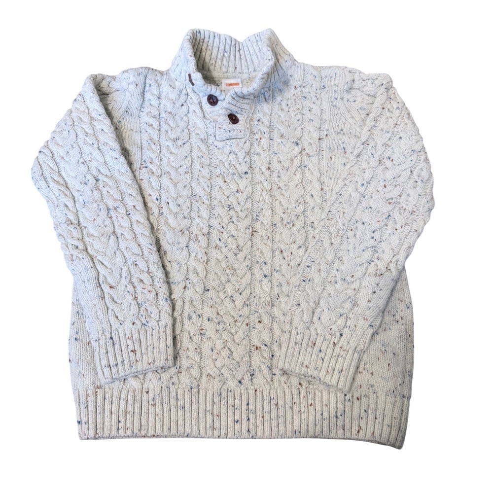 Gymboree Kids Size 8 Cream Oatmeal Cable Knit Confetti Fleck Mock Neck Sweater